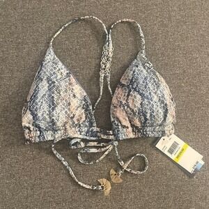 Isabella Rose Vienna Blue Multi Triangle Top‎ Size Medium